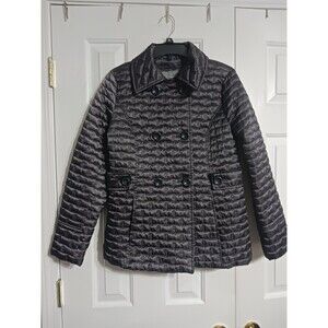 Women's Apt. 9 Dark Charcoal Quilted Pea Coat Jacket Size S